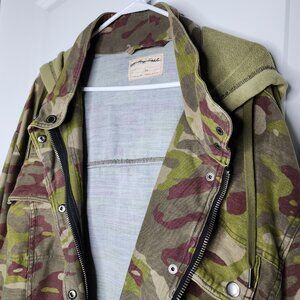 Free People We The Free Nocturne Hooded Camouflage Utility Jacket Parka XL